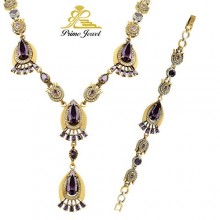 Gümüş Otantik Taşlı Set